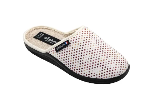 chaussons-mules-femmes-chic-Wicycle pantoufle beige avec strass brillant et semelle mi-épaisse