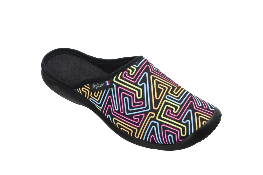 pantoufle décontractée avec motifs formes géométriques multicolores