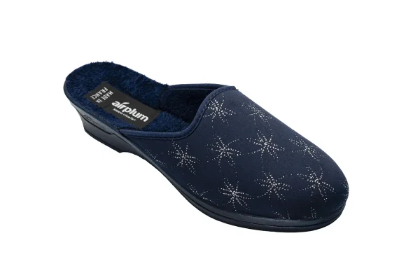 mule fermée bleu marine pour femme, modèle CARMINA