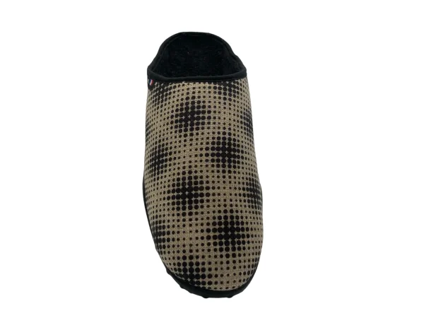 vue de haut mule homme dessus textile imprimé