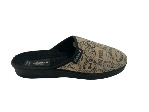 Mule fermée homme dessus textile imprimé motif