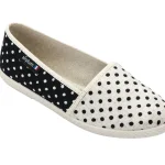 Espadrille beige avec motifs à pois noir