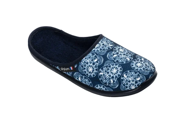 mule fermée bleue pour femme, modèle ROSACE