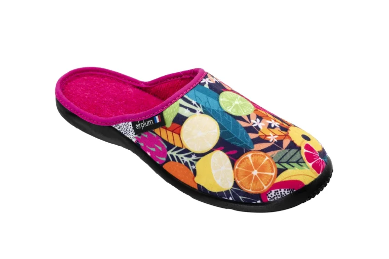 pantoufle avec semelle plate avec motifs fruits