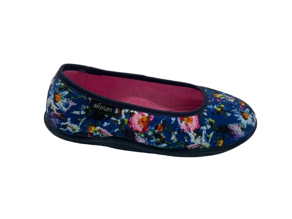Ballerine ouverte femme ZAPLAN bleu marine vue de côté