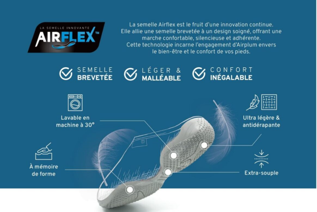 Pantoufles bleues contorsionnées pliées avec bande élastique de maintien