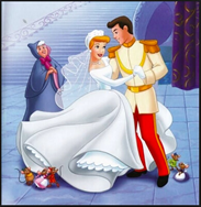 Cendrillon au bal avec son prince et la bonne fée