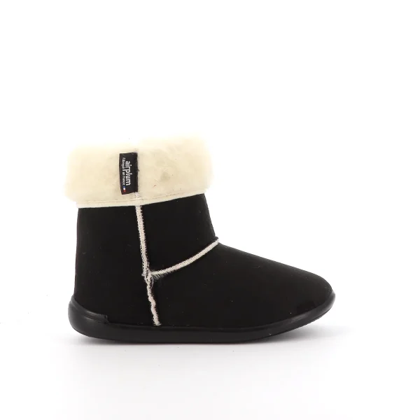 vue côté extérieur pied droit Chausson boots noir RITA Femme