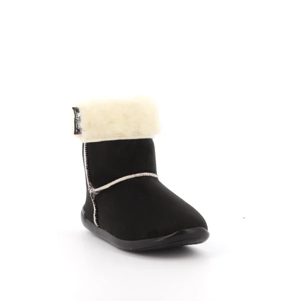 vue trois quart face Chausson boots noir RITA Femme