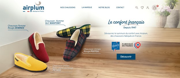 histoire-de-la-Charentaise-chausson-site-airplum Interface du site web Airplum
