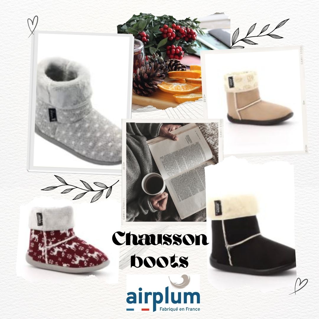 album photo chausson boots et femme et intérieur maison avec livre et thé citron