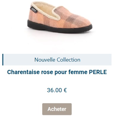 chausson à carreaux rose pastel
