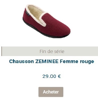chausson charentaise rouge bordeaux avec liseré blanc
