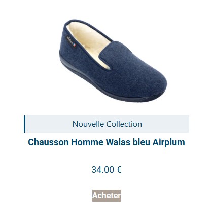 Chausson Charentaise homme Walas