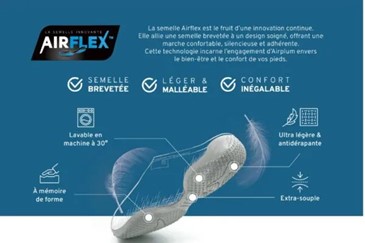 semelle innovante Airflex sur chausson Airplum
