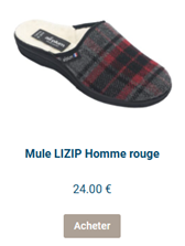 Mule Lizip rouge pour Homme