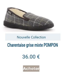 Chaussure Charentaise femme Pompon