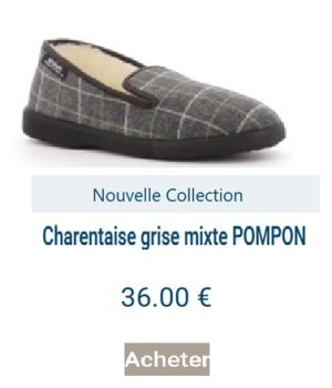 Chaussure Charentaise femme Pompon