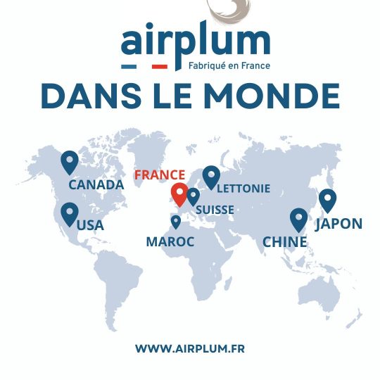 carte du monde avec presence Airplum et logo marque