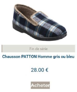 Charentaise carreaux homme Patton